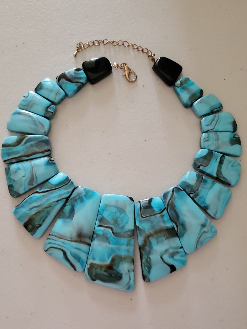 Turquoise Statement Bib Necklace - Unbranded